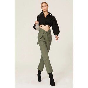 Marissa Webb Collective Canvas Cropped Pants Olive Green Womens 4
